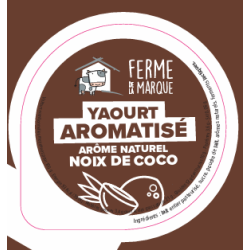 Opercule FERME DE LA MARQUE 68.3 ALU Arom. Noix de Coco PP/PS gr.Verm