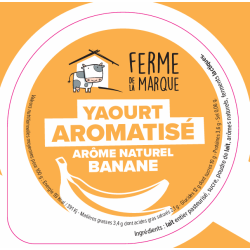 Opercule FERME DE LA MARQUE 68.3 ALU Arom. Banane PP/PS gr.Verm Lang.