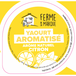 Opercule FERME DE LA MARQUE 68.3 ALU Arom. Citron PP/PS gr.Verm Lang.