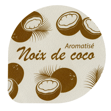 Opercules Ø68.3mm Aluminium imprimés aromatisés noix de coco