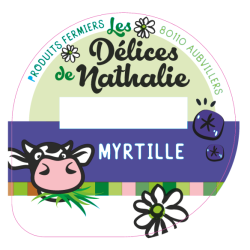 Opercule DELICES DE NATHALIE 68.3 ALU Myrtille sc.PP/PS/PET 5cl gr.Ver