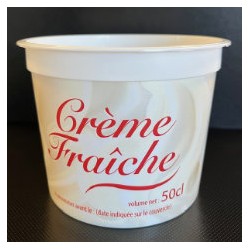 Pot PP injecté Ø115,7 500ml imprimé crème fraîche (stérilisation