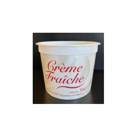 Pot PP injecté Ø115,7 500ml imprimé crème fraîche (stérilisation