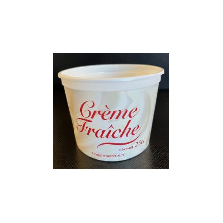 Pot PP injecté Ø94,5 250ml imprimé crème fraîche (stérilisation)