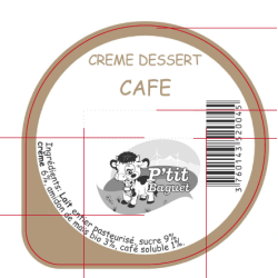Operc. BAGUET 68.3 Crème dessert Café 3cl Grain. Verm.