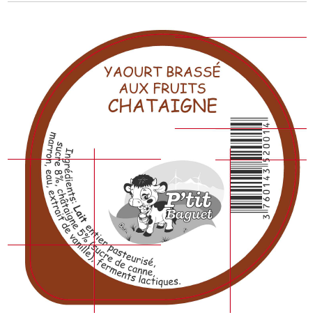 Operc. BAGUET 68.3 Yaourt Brassé aux fruits Châtaigne V2 3cl