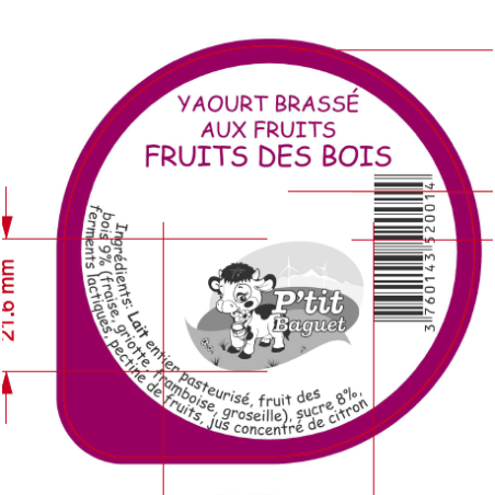 Operc. BAGUET 68.3 Brassé Fruits des Bois V2 3cl Grain.Verm Scellage