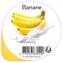 Opercule EARL GUERET 68.3 ALU Banane 5cl scel PP/PS/PET gr.Vermisseau