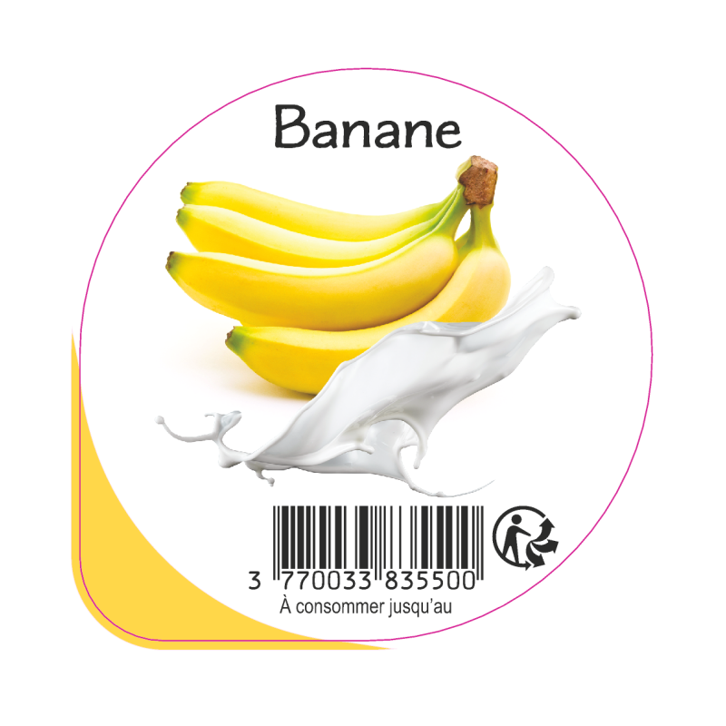 Opercule EARL GUERET 68.3 ALU Banane 5cl scel PP/PS/PET gr.Vermisseau
