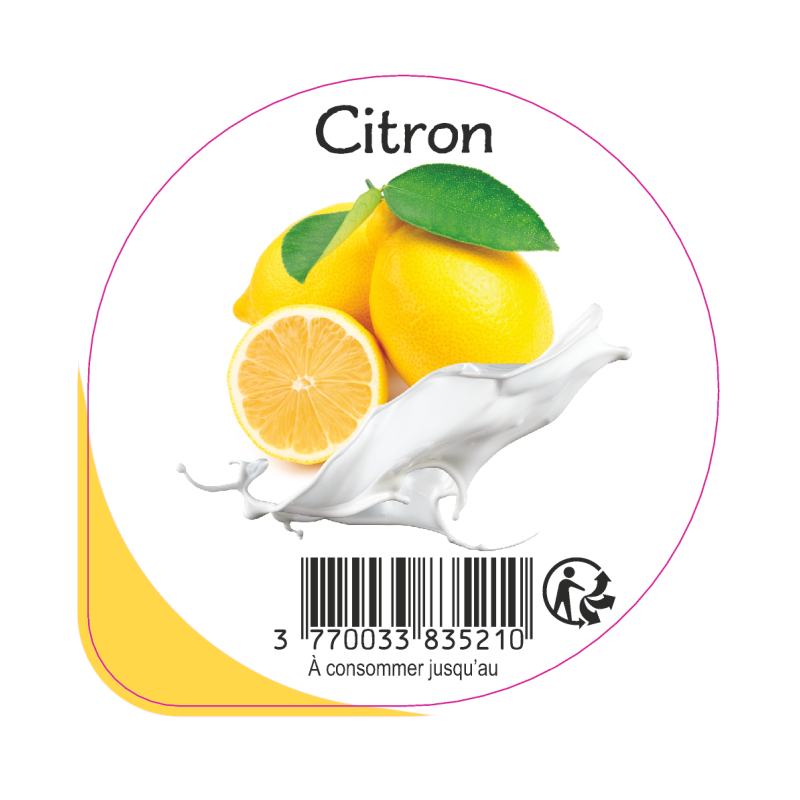 Opercule EARL GUERET 68.3 ALU Citron 5cl scel PP/PS/PET gr.Vermisseau