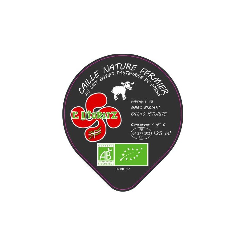 Opercule BIZIARI 68.3 ALU Caillé Nature 4 cl
