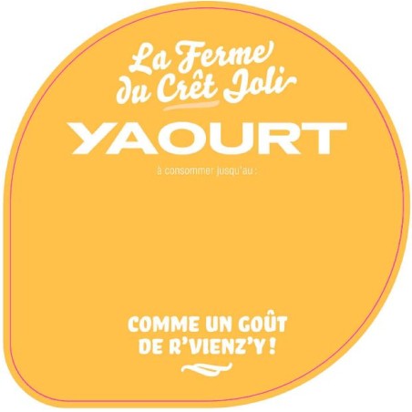 Opercule CRET JOLI 68.3 ALU ORANGE 2 coul. scel PP/PS/PET gr.Vermissea