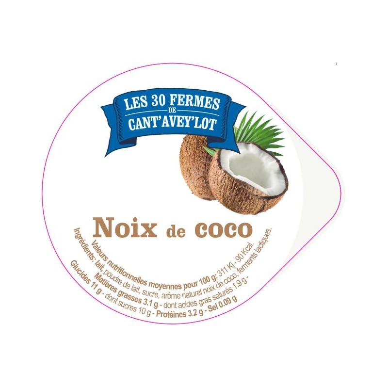 Opercule CANT'AVEY'LOT' 68.3 ALU Bi-couche Noix Coco V2 6cl