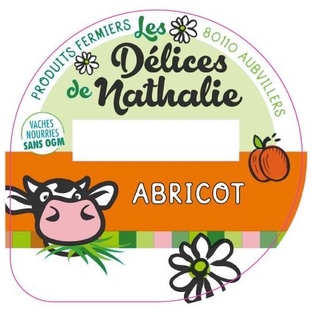 Opercule DELICES DE NATHALIE 68.3 ALU Abricot sc.PP/PS/PET gr.Verm 5cl