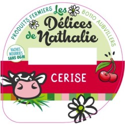 Opercule DELICES DE NATHALIE 68.3 ALU Cerise sc.PP/PS/PET 5 cl gr.Verm