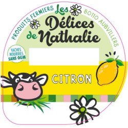 Opercule DELICES DE NATHALIE 68.3 ALU Citron sc.PP/PS/PET 5 cl gr.Verm