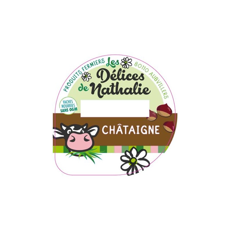 Opercule DELICES DE NATHALIE 68.3 ALU Chataigne sc.PP/PS/PET gr.Verm L