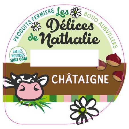 Opercule DELICES DE NATHALIE 68.3 ALU Chataigne sc.PP/PS/PET gr.Verm L