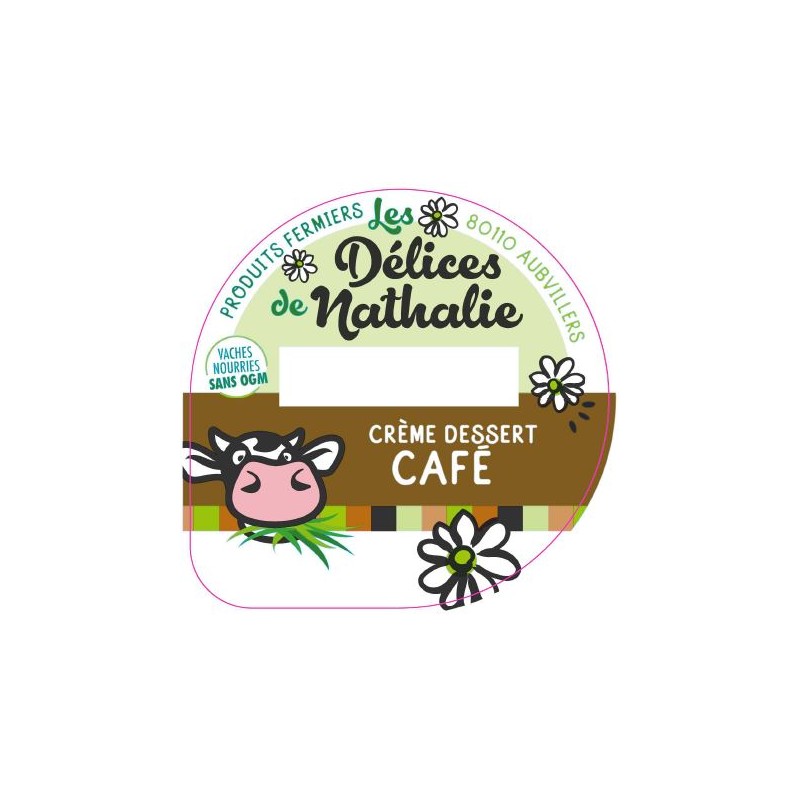 Opercule DELICES DE NATHALIE 68.3 ALU Crème dessert Café sc.PP/PS/PE