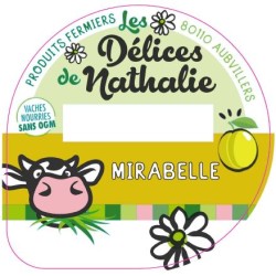 Opercule DELICES DE NATHALIE 68.3 ALU Mirabelle sc.PP/PS/PET 5 cl gr.V