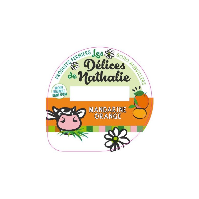 Opercule DELICES DE NATHALIE 68.3 ALU Mandarine Orange sc.PP/PS/PET gr