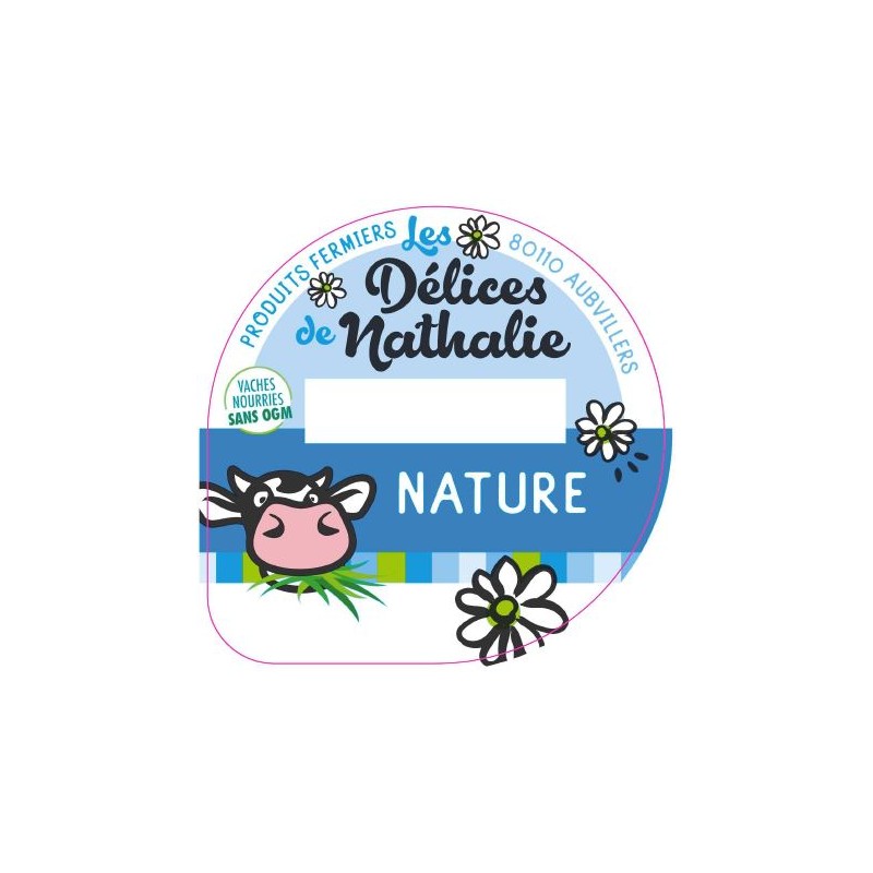 Opercule DELICES DE NATHALIE 68.3 ALU Nature sc.PP/PS/PET 5 cl gr.Verm