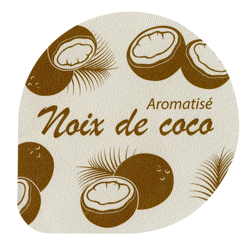 Opercules Ø68.3mm Aluminium imprimés aromatisés noix de coco