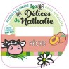 Opercule DELICES DE NATHALIE 68.3 ALU Pêche sc.PP/PS/PET 5 cl gr.Verm
