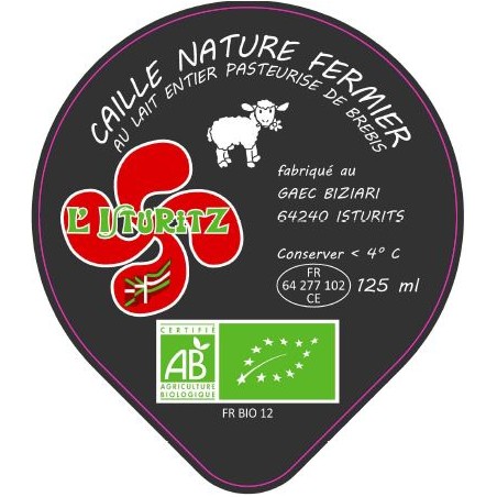 Opercule BIZIARI 68.3 ALU Caillé Nature 4 cl