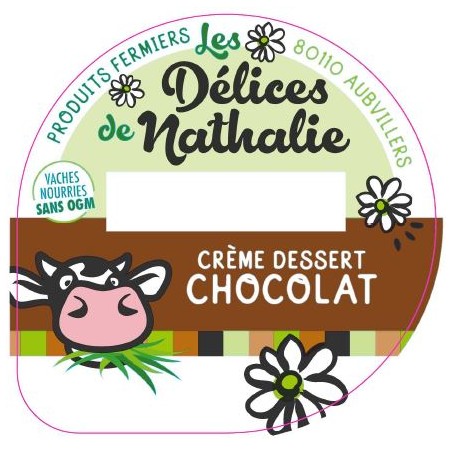 Opercule DELICES DE NATHALIE 68.3 ALU Crème dessert Chocolat sc.PP/PS