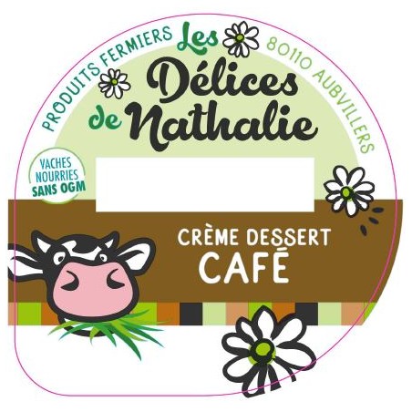 Opercule DELICES DE NATHALIE 68.3 ALU Crème dessert Café sc.PP/PS/PE