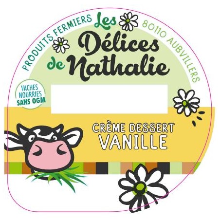 Opercule DELICES DE NATHALIE 68.3 ALU Crème Dessert Vanille sc.PP/PS/