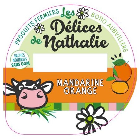 Opercule DELICES DE NATHALIE 68.3 ALU Mandarine Orange sc.PP/PS/PET gr