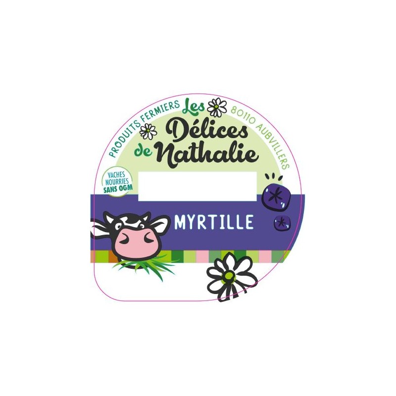 Opercule DELICES DE NATHALIE 68.3 ALU Myrtille sc.PP/PS/PET 5 cl gr.Ve