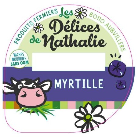 Opercule DELICES DE NATHALIE 68.3 ALU Myrtille sc.PP/PS/PET 5 cl gr.Ve