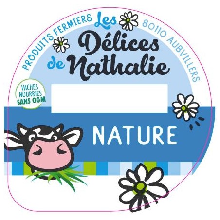 Opercule DELICES DE NATHALIE 68.3 ALU Nature sc.PP/PS/PET 5 cl gr.Verm