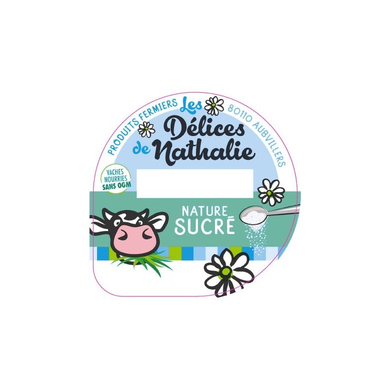 Opercule DELICES DE NATHALIE 68.3 ALU Nature Sucré sc.PP/PS/PET gr.Ve