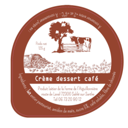 Opercule FERME DE AIGUILLONIERE 68.3 ALU Crème Café t sc.PP/PS/PET g