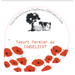 Opercule FERME DE AIGUILLONIERE 68.3 ALU Coquelicot 3cl sc.PP/PS/PET g