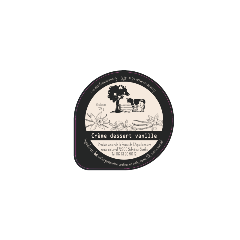 Opercule FERME DE AIGUILLONIERE 68.3 ALU Crème Vanille 3cl sc.PP/PS/P