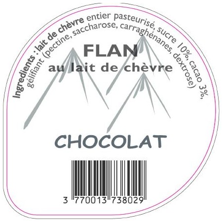 Opercule FERME DES MOISES 68.3 ALU Flan Chocolat PP/PS/PET gr.Vermisse