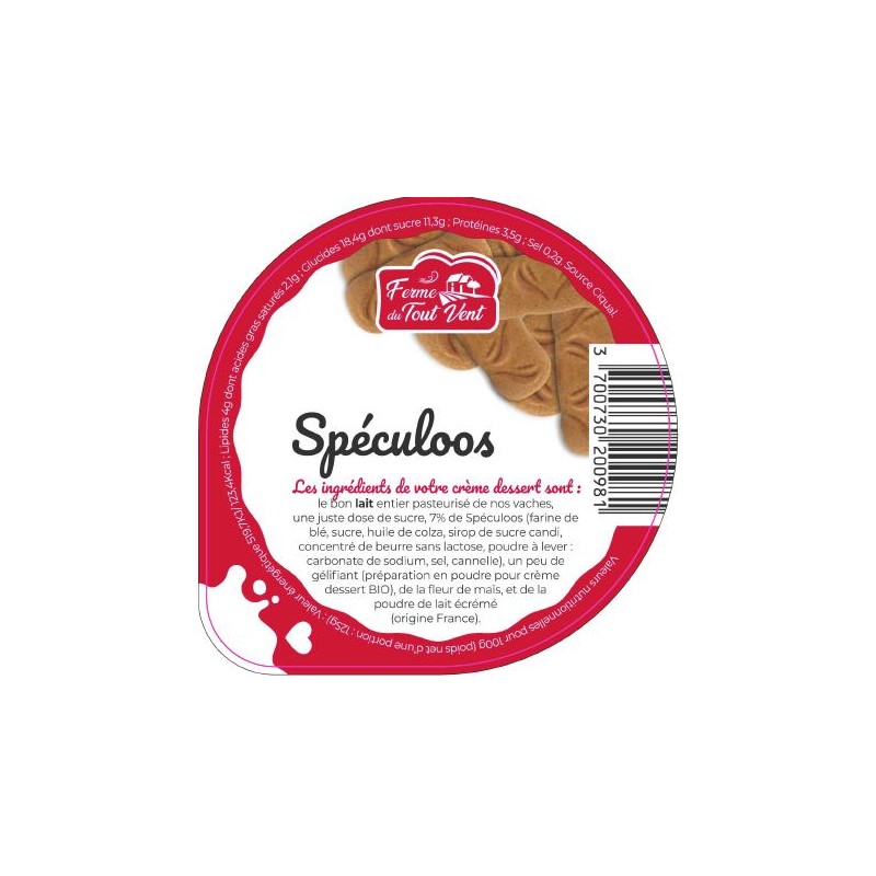 Opercules FERME TOUT VENT 68.3 ALU Crème Dessert Spéculoos 5cl Scel.