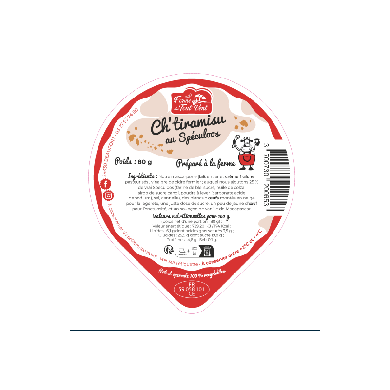 Opercules FERME TOUT VENT 95.5 ALU mousse ChTiramisu Speculoos 4cl Sce