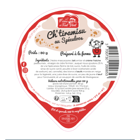 Opercules FERME TOUT VENT 95.5 ALU mousse ChTiramisu Speculoos 4cl Sce