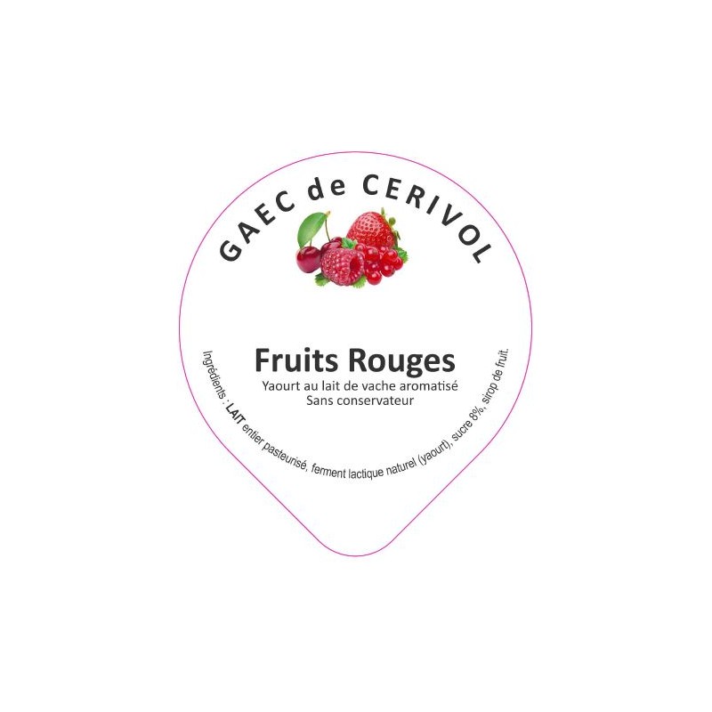 Opercule CERIVOL 68.3 ALU Fruits Rouges 5coul. scelPP/PS/PET gr.Vermis