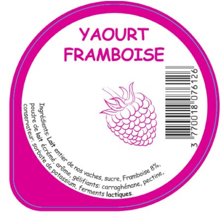Opercule HAUTS PRES 68.3 ALU Framboise sc.PP/PS/PET 3cl gr.Vermisseau