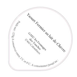 Opercule FROMAGES DES TOUCHES Yaourt fermier au lait de chèvre 2cl