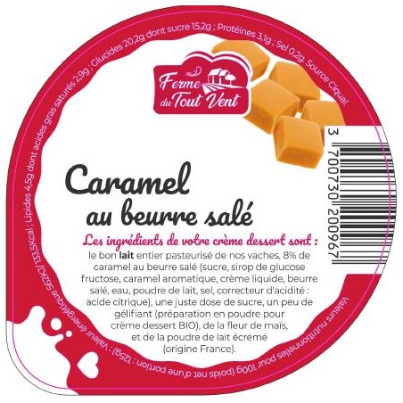 Opercules FERME TOUT VENT 68.3 ALU CrèmeDessert Caramel B.Salé 5cl S