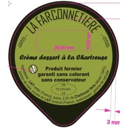 Opercule LA FARCONNETIERE 68.3 ALU Crème dessert Charteuse 2 couleurs