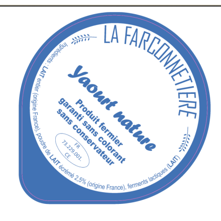 Opercule LA FARCONNETIERE 68.3 ALU Nature 2 couleurs